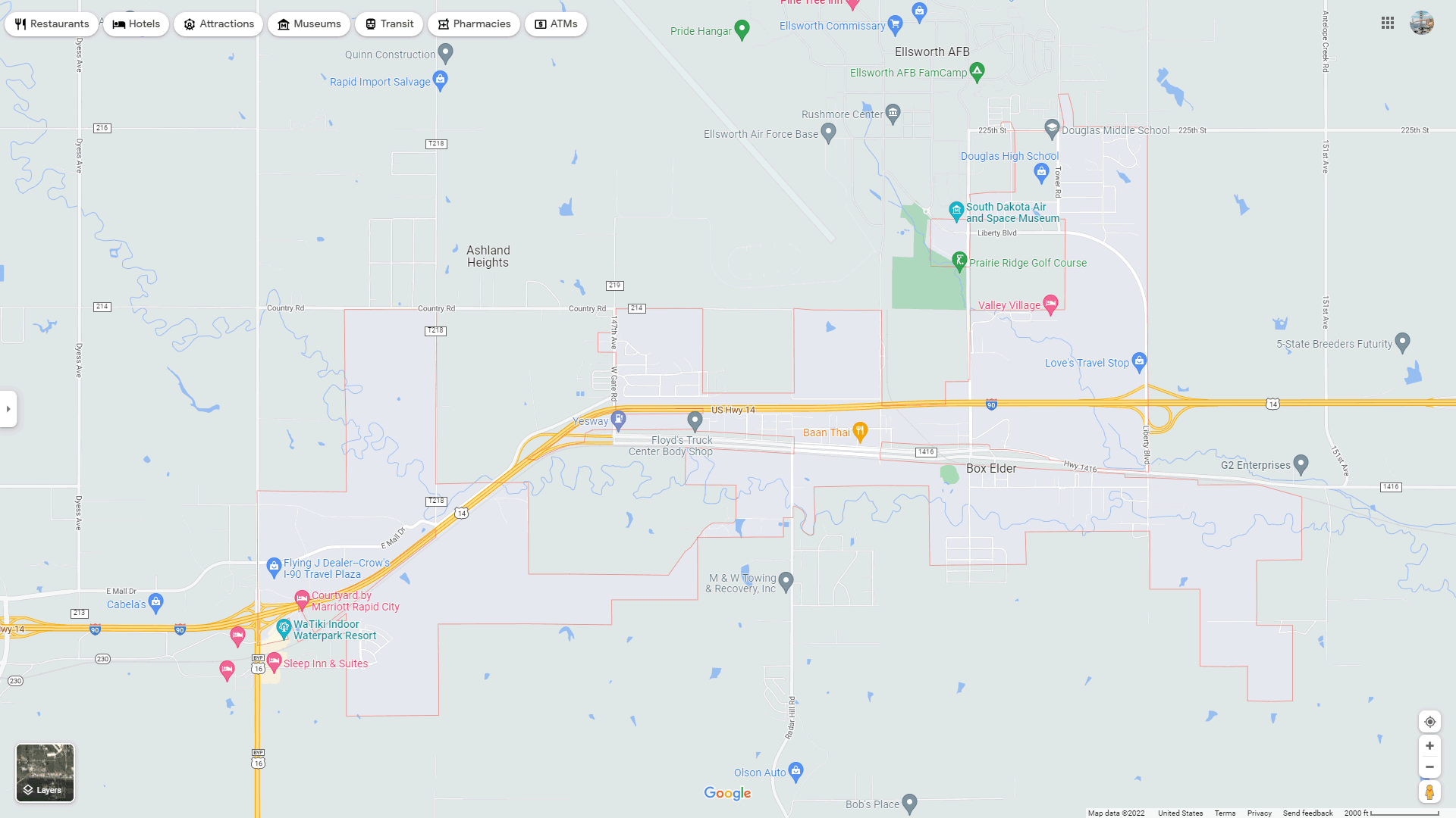 Box Elder South Dakota Map